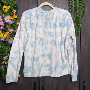 '💙2/$40💙Lucky Brand Crew Neck Tie Dye Blue Pullover Sweater Size Large